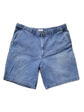 Geoffrey Beene Men's 36" Denim Shorts Medium Wash Flat Front Relaxed Fit